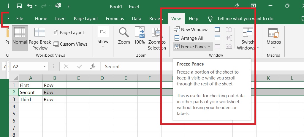 how to Freeze Panes